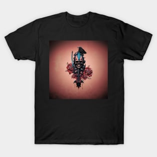 othic Skull with crow T-Shirt